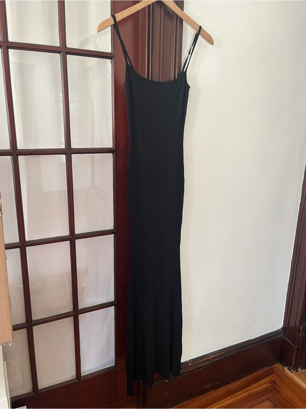SKIMS Soft Lounge Long Slip Dress in Onyx (black) - Size Medium